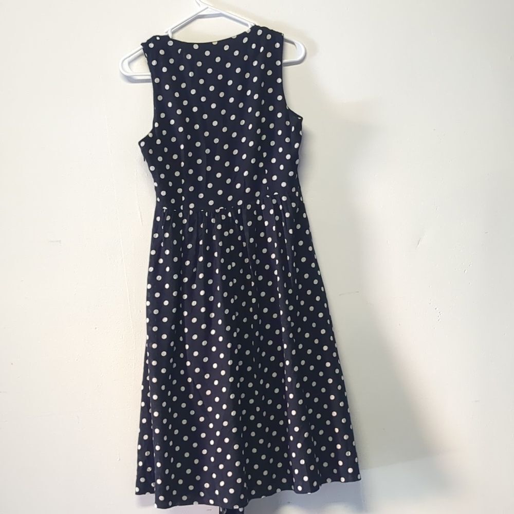 J.Crew Elinor Dress in Polka Dot Navy White Size 6 - Picture 9 of 9